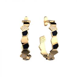 Boucles d'oreilles femme créoles LES GEORGETTES Gatsby doré 70473621956000