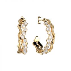 Boucles d'oreilles femme créoles les georgettes bianca doré 70468031908000 - creoles - edora - 0