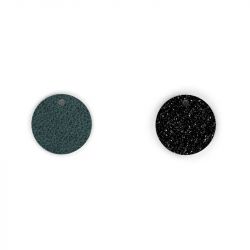 Cuir collier femme 20 mm LES GEORGETTES bleu pétrole/noir glitter 704418999GX000