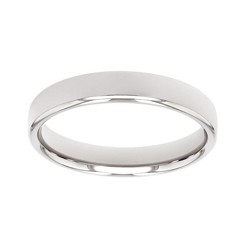 Bague mixte alliance edora or 375/1000 blanc ruban bombé confort edoh1351355 - alliances - edora