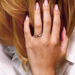 Bague mixte alliance edora or 375/1000 blanc ruban bombé confort edoh1351355 - alliances - edora - 1