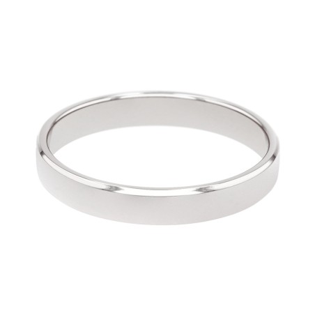 Bague mixte alliance edora or 375/1000 blanc ruban bombé edoh1301025 – bagues de mariage