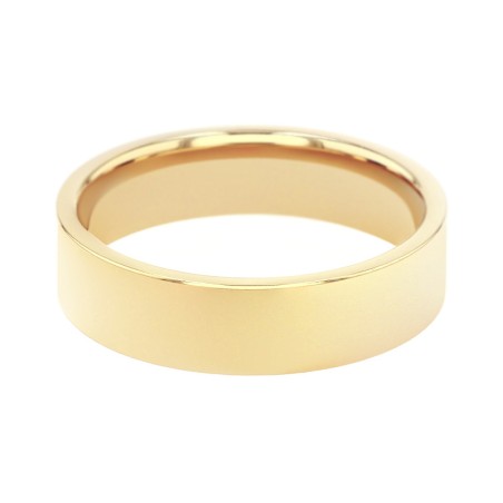 Bague mixte alliance edora or 375/1000 jaune ruban plat confort edoh1251050 – bagues de mariage