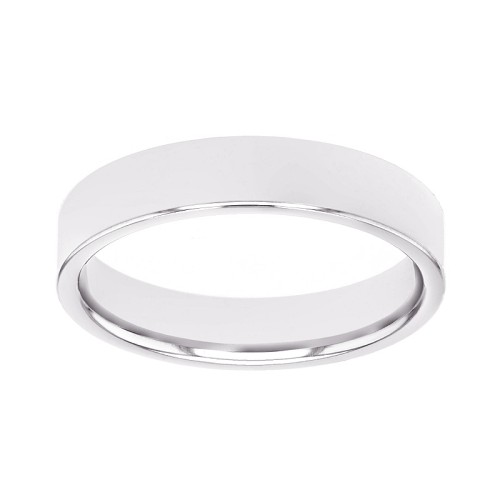 Bague Mixte Alliance EDORA OR 375/1000 Blanc Ruban Plat Confort EDOH1251045