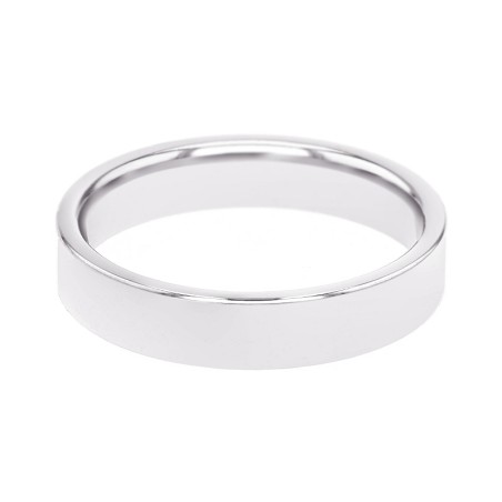 Bague mixte alliance edora or 375/1000 blanc ruban plat confort edoh1251045 – bagues de mariage