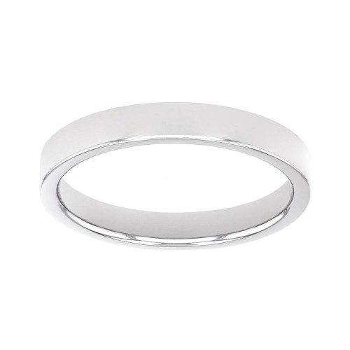 Bague Mixte Alliance EDORA OR 375/1000 Blanc Ruban Plat Confort EDOH1251035