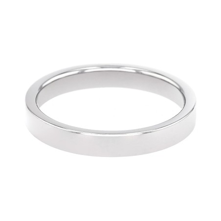 Bague mixte alliance edora or 375/1000 blanc ruban plat confort edoh1251035 – bagues de mariage