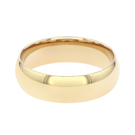 Bague mixte alliance edora or 375/1000 jaune demi-jonc bombé confort edoh1111550 – bagues de mariage