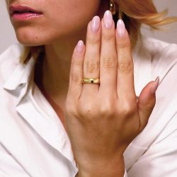 Bague mixte alliance edora or 375/1000 jaune demi-jonc bombé confort edoh1111450 - alliances - edora - 1