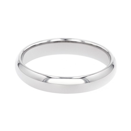 Bague mixte alliance edora or 375/1000 blanc demi-jonc bombé confort edoh1111355 – bagues de mariage