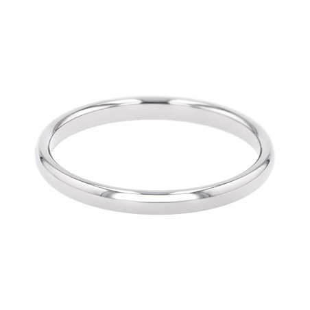 Bague mixte alliance edora or 375/1000 blanc demi-jonc edoh1101025 – bagues de mariage