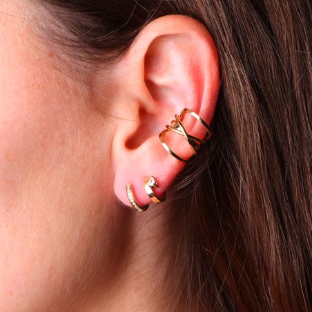 Earcuff femme zag jimena acier doré slk25175-01uni – boucles d'oreilles acier