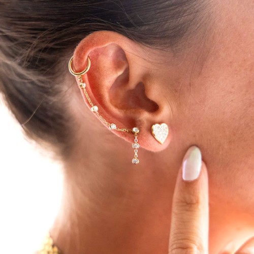 Boucles d'oreilles et piercing femme ZAG Ageha acier doré SEX26988-01WHT