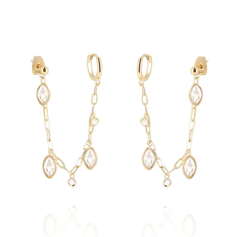 Boucles d'oreilles et piercing femme zag azelie acier doré sex26567-01wht - piercing-femme - edora