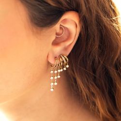 Boucles d'oreilles femme créoles zag silvia acier doré sex25193-01wht - boucles-d-oreilles-acier - edora - 1