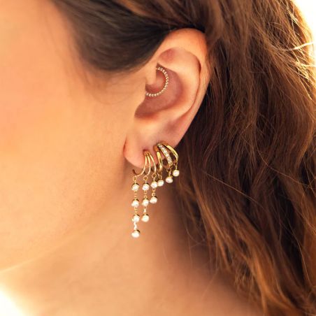 Creoles femme: créoles argent, or 18 carats & créoles or blanc - boucles-d-oreilles-acier - edora - 2