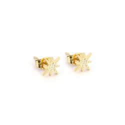 Boucles d'oreilles femme puces zag isaac acier doré sep18288-01wht - boucles-d-oreilles-acier - edora - 0