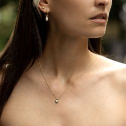 Boucles d'oreilles femme puces zag isaac acier doré sep18288-01wht - boucles-d-oreilles-acier - edora - 1