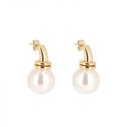 Boucles d'oreilles femme pendantes zag elia acier doré sem26931-01sel - boucles-d-oreilles-acier - edora - 0