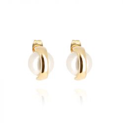 Boucles d'oreilles femme puces zag cyrio acier doré sem26921-01sel - boucles-d-oreilles-acier - edora - 0