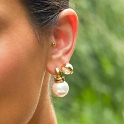 Boucles d'oreilles femme puces zag cyrio acier doré sem26921-01sel - boucles-d-oreilles-acier - edora - 1