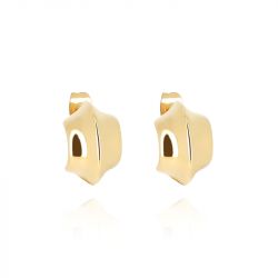 Boucles d'oreilles femme créoles zag elmy acier doré sem26622-01uni - boucles-d-oreilles-acier - edora - 0