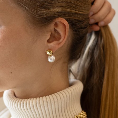 Boucles d'oreilles femme puces ZAG Léodie acier doré SEM23090-01SEL