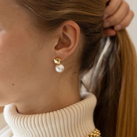 Boucles d’oreilles puce or, argent & clous d’oreille argent, or - boucles-d-oreilles-acier - edora - 2