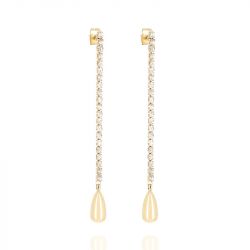 Boucles d'oreilles femme pendantes zag tahia acier doré sel26898-01wht - boucles-d-oreilles-acier - edora - 0