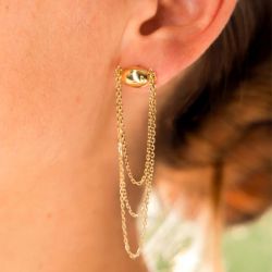 Boucles d'oreilles femme pendantes zag dilbana acier doré sel24279-01uni - boucles-d-oreilles-acier - edora - 1