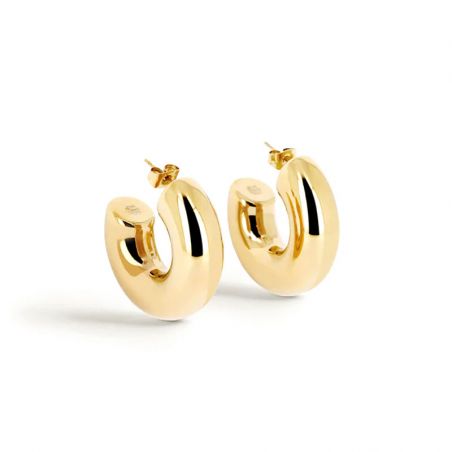 Creoles femme: créoles argent, or 18 carats & créoles or blanc - boucles-d-oreilles-acier - edora - 1