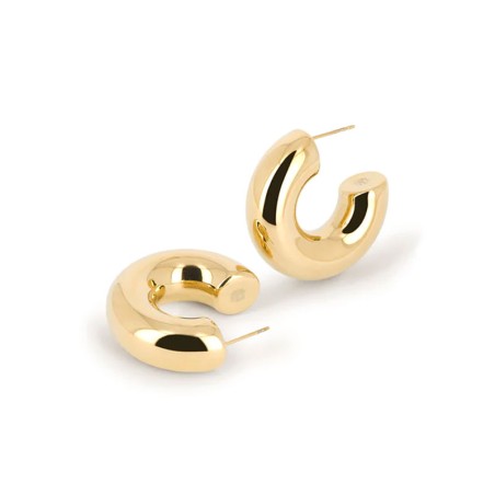 Boucles d'oreilles femme créoles zag chantal acier doré sec21313-01uni1030 – boucles d'oreilles acier