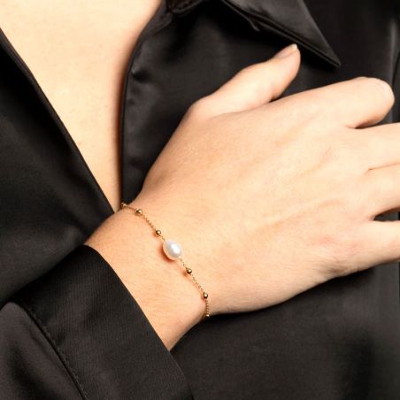 Bracelet or & argent, bracelet plaqué or, bracelet cuir & tissu - bracelets-acier - edora - 2