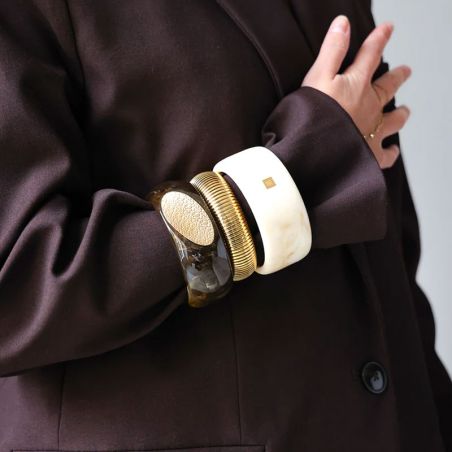 Bracelet jonc femme: jonc en or, jonc argent & or rose femme - bracelets-acier - edora - 2