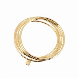 Bracelet femme jonc zag theon acier doré sbj24768-01uni-s - bracelets-acier - edora - 0