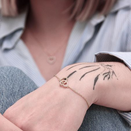 Bracelet or & argent, bracelet plaqué or, bracelet cuir & tissu - bracelets-plaque-or - edora - 2