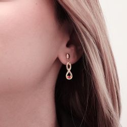 Boucles d'oreilles femme pendantes infini edora plaqué or et oxydes edo76400205 - boucles-d-oreilles-plaque-or - edora - 1