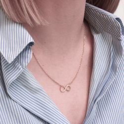 Collier femme signe infini plaque or jaune et oxydes - fete-des-meres - edora - 1