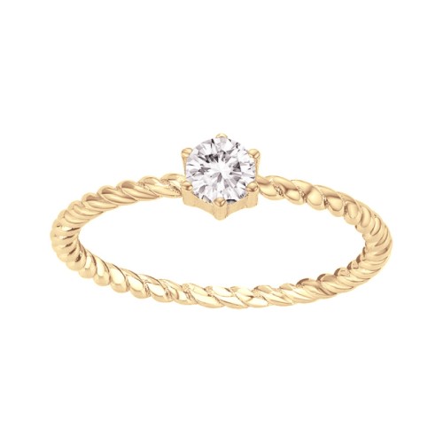 Bague femme Solitaire EDORA Vermeil jaune et oxydes EDOV610031ZB