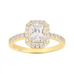 Bague femme entourage EDORA Vermeil jaune et oxydes EDOV610027ZB