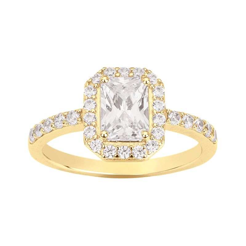 Bague femme entourage edora vermeil jaune et oxydes edov610027zb - bagues-vermeil - edora