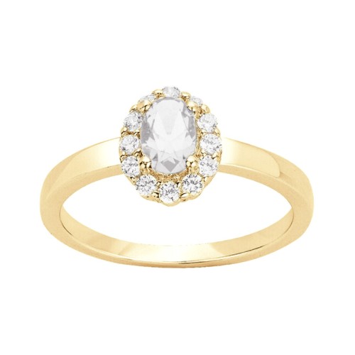 Bague femme entourage EDORA Vermeil jaune et oxydes EDOV610025ZB
