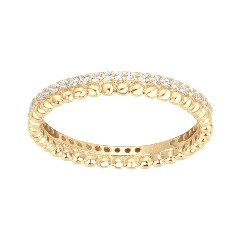 Bague femme edora vermeil jaune et oxydes edov610024zb - bagues-vermeil - edora