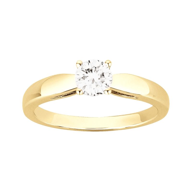 Bague femme solitaire edora vermeil jaune et oxydes edov610020zb - bagues-vermeil - edora