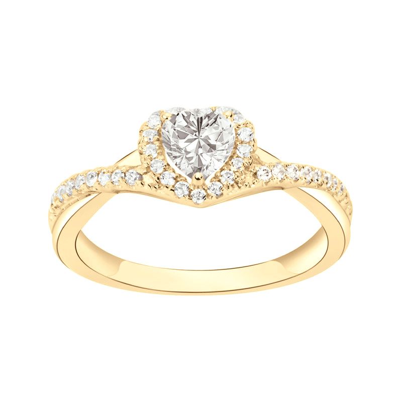 Bague femme coeur edora vermeil jaune et oxydes edov610006zb - bagues-vermeil - edora