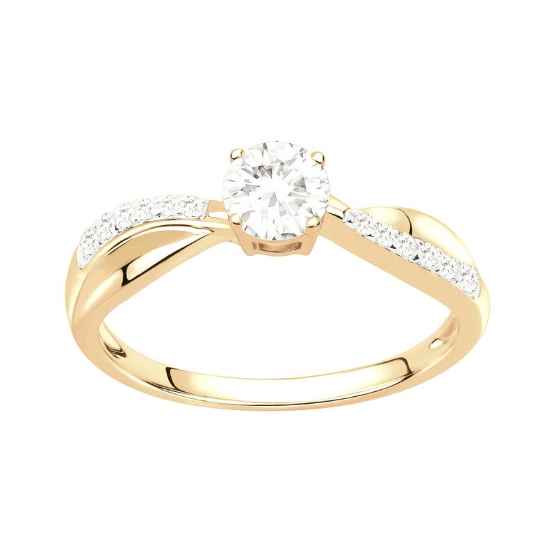 Bague femme solitaire edora vermeil jaune et oxydes edov610005zb - bagues-vermeil - edora