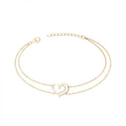 Bracelet femme coeurs edora vermeil jaune et oxydes edov630007zb - bracelets-vermeil - edora - 0