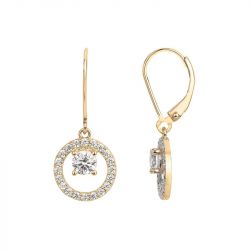 Boucles d'oreilles femme pendantes edora vermeil jaune et oxydes edov640032zb - boucles-d-oreilles-vermeil - edora - 0