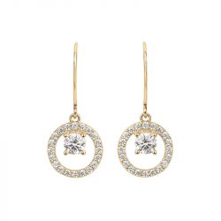 Boucles d'oreilles femme pendantes edora vermeil jaune et oxydes edov640032zb - boucles-d-oreilles-vermeil - edora - 1