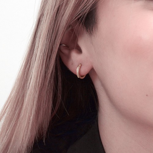 Boucles d'Oreilles Femme Créoles EDORA Plaqué Or et Oxydes EDO66400078